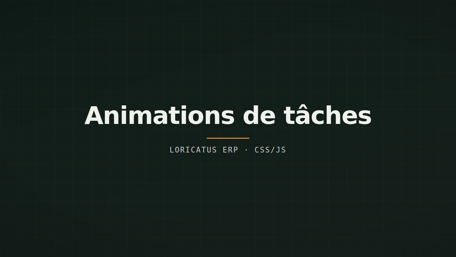 Loricatus ERP task-animációk — indító
