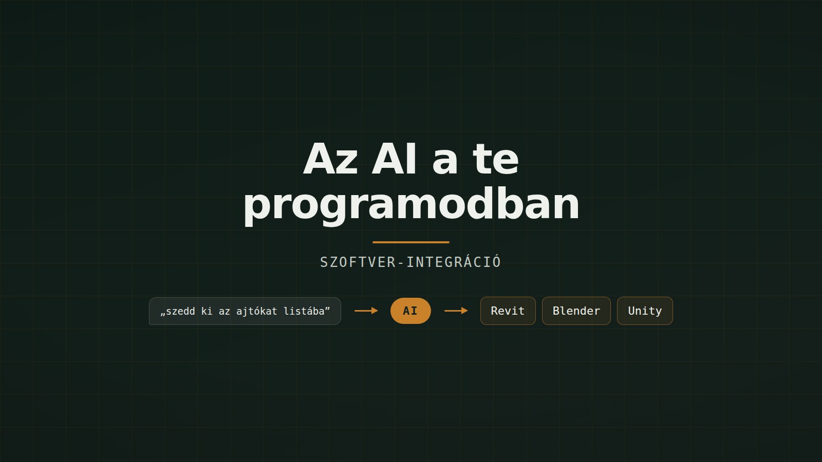 Az AI a te programodban — szoftver-integráció Revithez, Blenderhez és Unityhez
